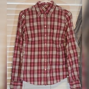 Aeropostale Button Down Shirt in Maroon, White & Pink Plaid
